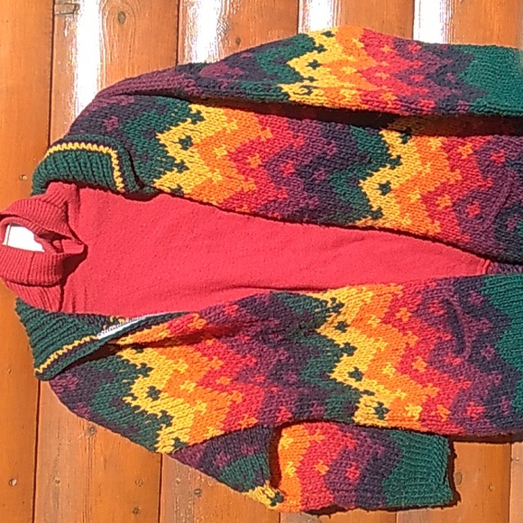 🪶 Gray & Black Cardigan SWEATER Coat Plaid  TOGGLE IMO  S/M  VNUC - Picture 8 of 15